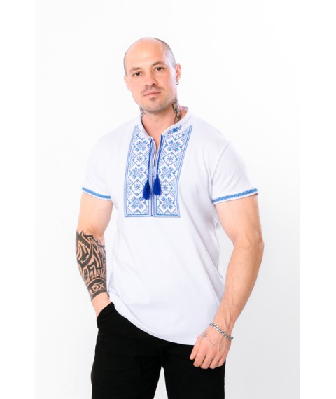 Men's short-sleeved embroidered shirt Nosy Svoe 48 Blue (8606-038-22-v8)