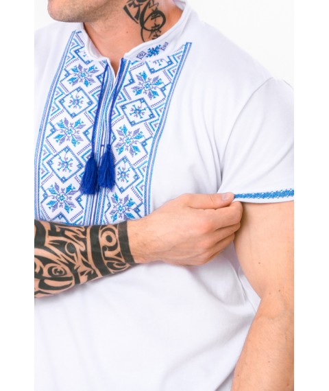 Men's short-sleeved embroidered shirt Nosy Svoe 50 Blue (8606-038-22-v6)