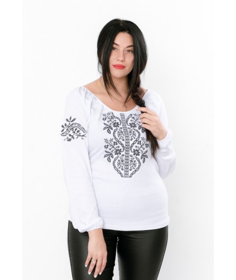 Women's long-sleeved embroidered shirt Nosy Svoe 50 White (8607-038-22-1-v3)