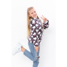 Jumper for girls (with a zipper) Wear Your Own 134 Brown (6071-035-5-v89)