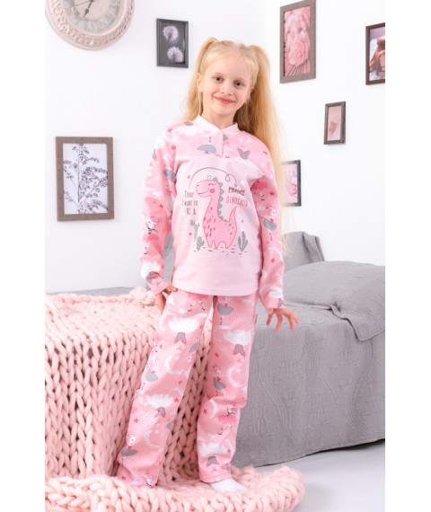 Pajamas for girls with a button Wear Your Own 110 Pink (6077-024-33-5-v2)