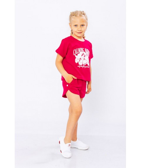 Set for a girl (T-shirt + shorts) Wear Your Own 116 Red (6243-057-33-1-v11)