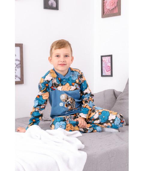 Pajamas for a boy with a button Wear Your Own 128 Blue (6077-024-33-4-v2)