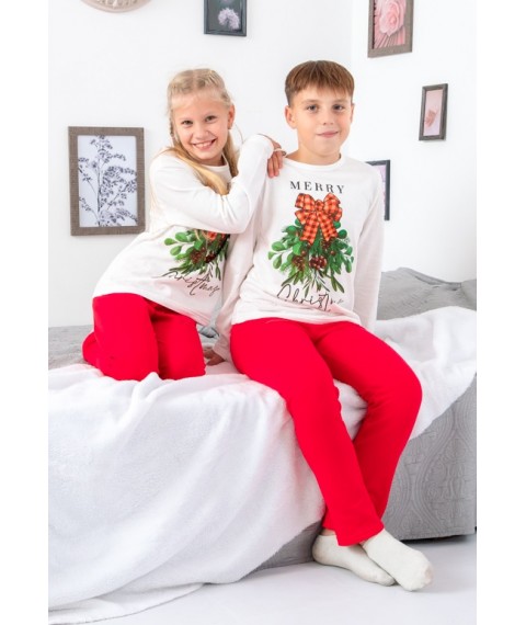 Children's pajamas "Family look" Wear Your Own 128 White (6076-F-v12)