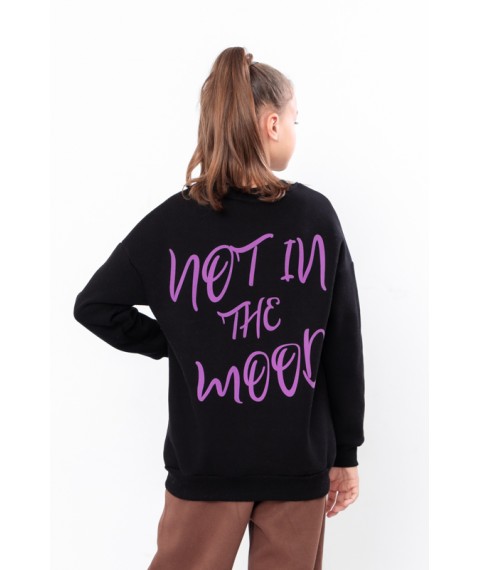 Sweatshirt for girls Wear Your Own 128 Black (6393-025-33-2-v24)