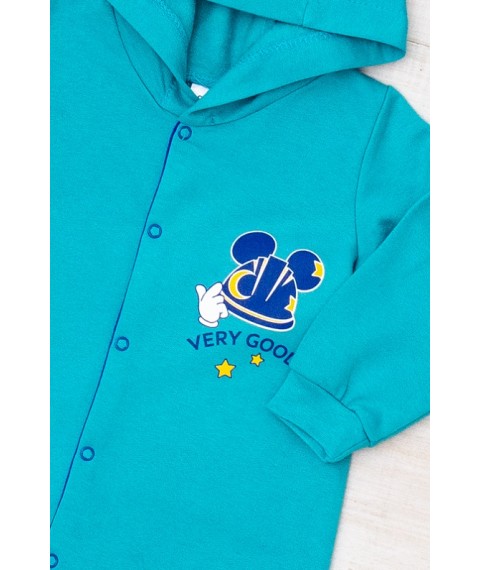 Nursery overalls for a boy Nosy Svoe 80 Turquoise (5001-023-33-4-1-v7)