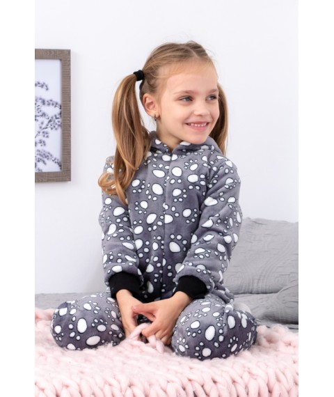 Overalls for girls (with a hood) Nosy Svoe 110 Gray (6413-035-5-v2)