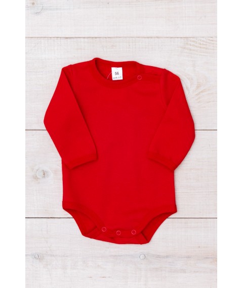 Nursery bodysuit for girls (with long sleeves) Wear Your Own 74 Red (5010-023-5-v3)