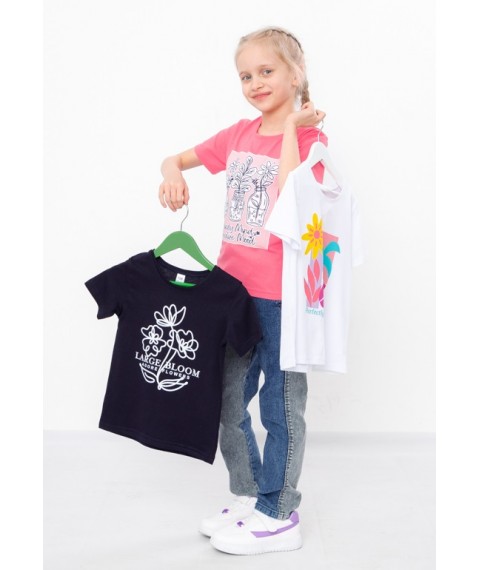 Set of t-shirts for girls (3 pcs.) Wear Your Own 134 Black (6021-001-33-7-v16)