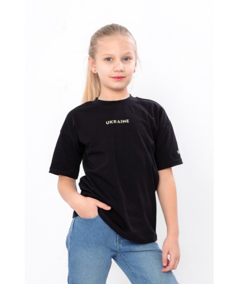 Children's T-shirt "Family look" Wear Your Own 152 Black (6414-v7)