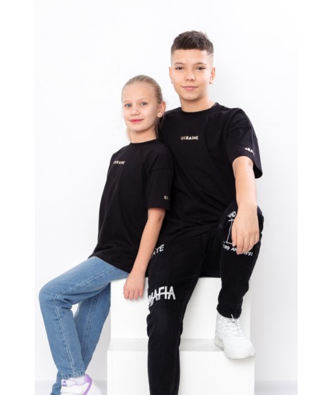 Children's T-shirt "Family look" Wear Your Own 140 Black (6414-v5)