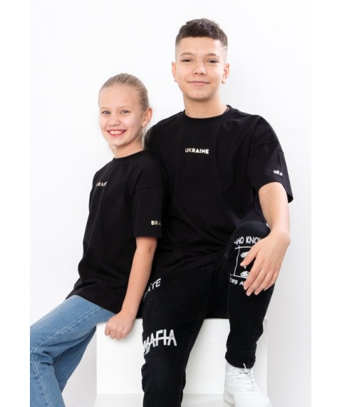 Children's T-shirt "Family look" Wear Your Own 128 Black (6414-v3)