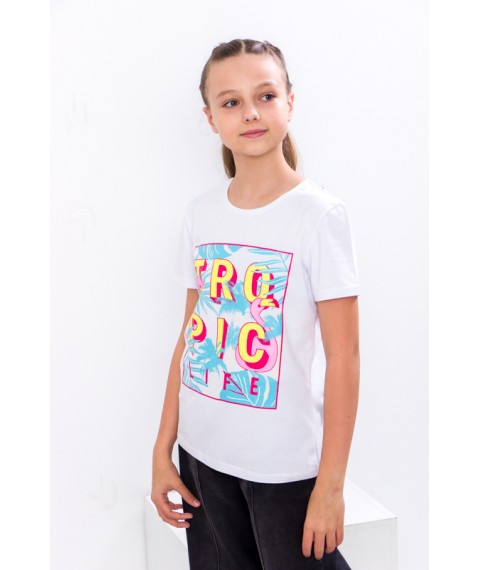 T-shirt for girls (teens) Wear Your Own 164 White (6012-036-33-v23)