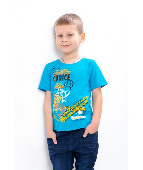 T-shirt for a boy Wear Your Own 134 Turquoise (6021-001-33-4-v29)