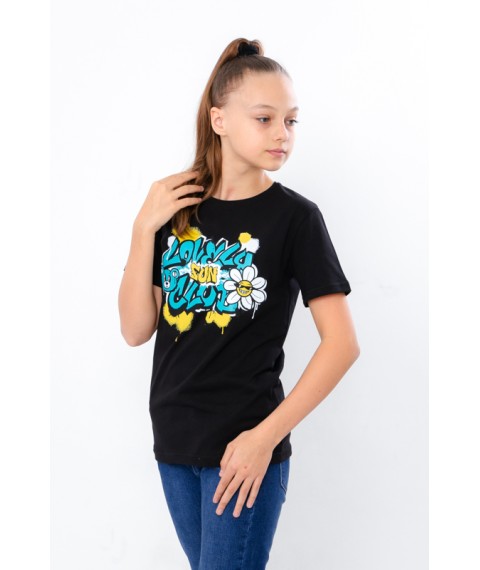 T-shirt for girls (teens) Wear Your Own 158 Black (6021-2-1-v6)