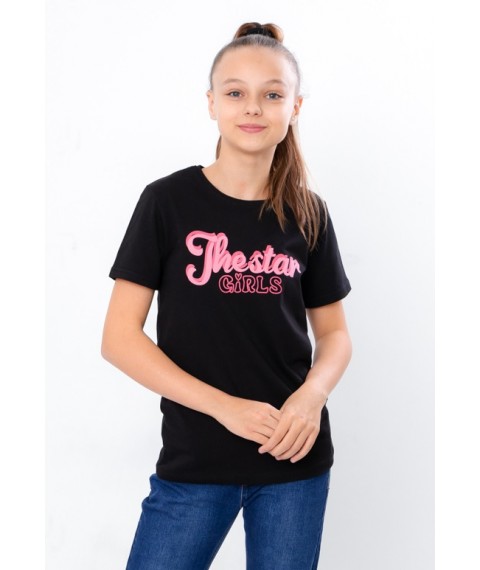 T-shirt for girls (teens) Wear Your Own 146 Black (6021-2-2-v2)