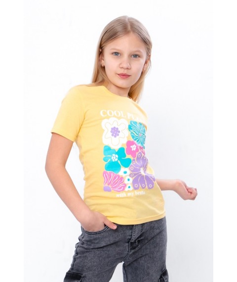 T-shirt for girls Wear Your Own 134 Yellow (6021-2-4-v8)
