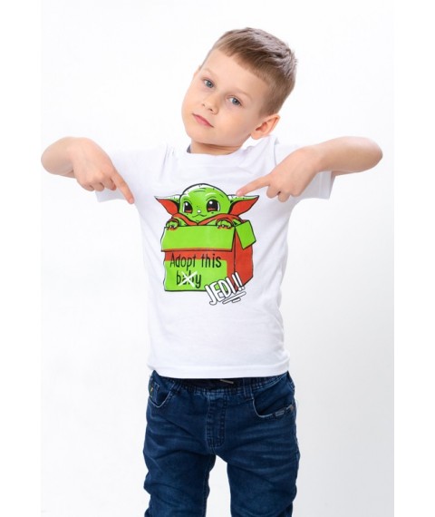 T-shirt for a boy Wear Your Own 128 White (6021-3-v4)