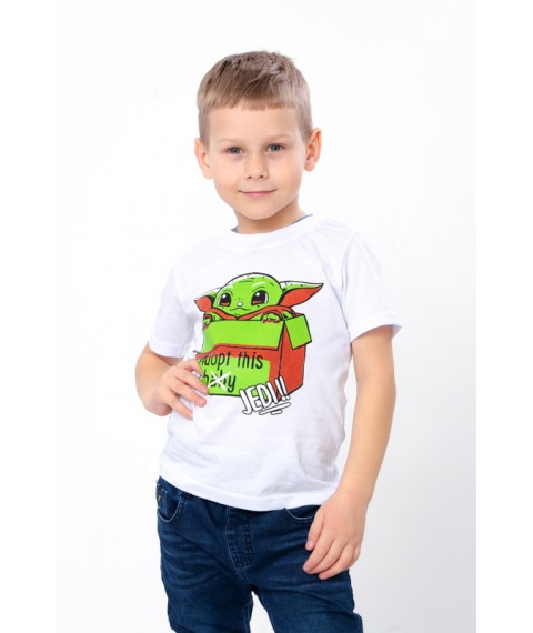 T-shirt for a boy Wear Your Own 134 White (6021-3-v28)