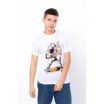 T-shirt for a boy (adolescent) Wear Your Own 146 White (6021-4-v41)
