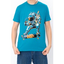 T-shirt for a boy (adolescent) Wear Your Own 134 Turquoise (6021-4-v62)