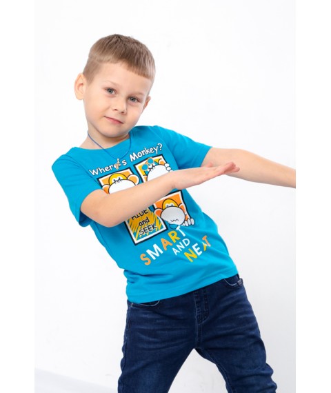 T-shirt for a boy Wear Your Own 134 Turquoise (6021-4-3-v9)