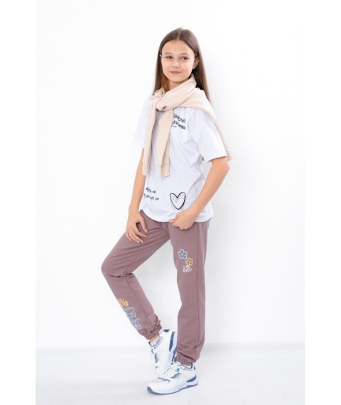 Pants for girls Wear Your Own 134 Brown (6060-057-33-5-v51)
