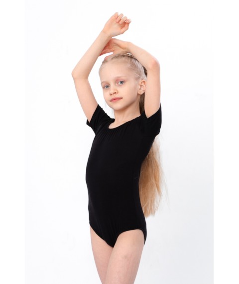 Sports swimsuit for girls (with short sleeves) Wear Your Own 104 Black (6361-036-v1)