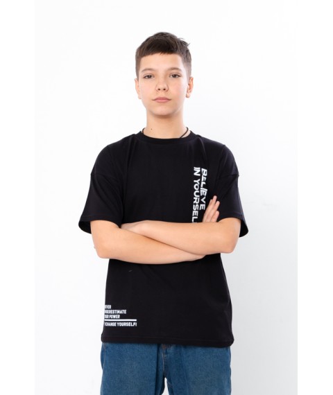T-shirt for a boy (adolescent) Wear Your Own 152 Black (6414-001-33-1-v6)