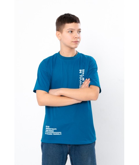 T-shirt for a boy (adolescent) Wear Your Own 140 Turquoise (6414-001-33-1-v2)
