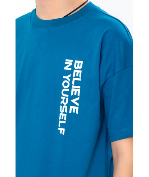 T-shirt for a boy (adolescent) Wear Your Own 140 Turquoise (6414-001-33-1-v2)
