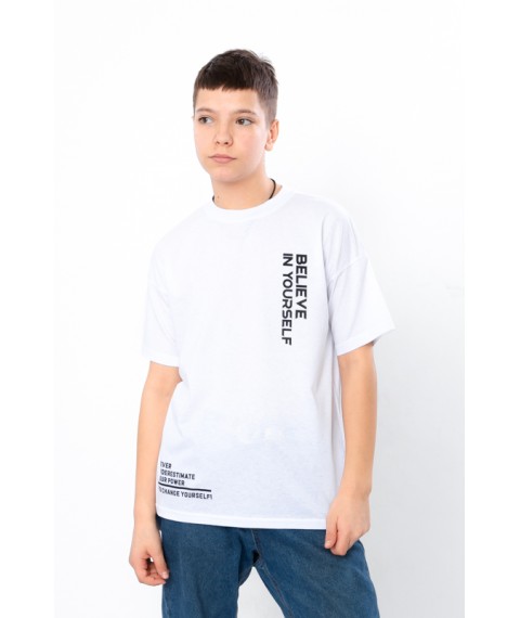 T-shirt for a boy (adolescent) Wear Your Own 152 White (6414-001-33-1-v7)