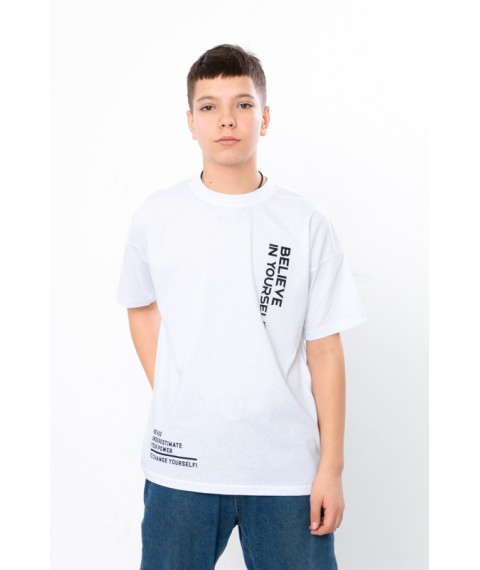 T-shirt for a boy (adolescent) Wear Your Own 158 White (6414-001-33-1-v9)