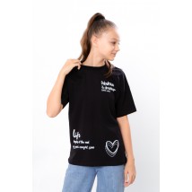 T-shirt for girls (teen) Wear Your Own 146 Black (6414-001-33-2-v3)