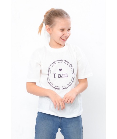 T-shirt for girls Wear Your Own 110 White (6414-001-33-5-v2)