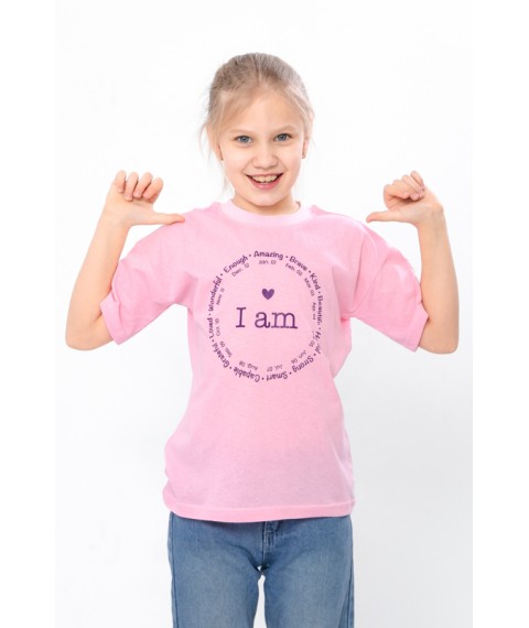 T-shirt for girls Wear Your Own 134 Pink (6414-001-33-5-v13)