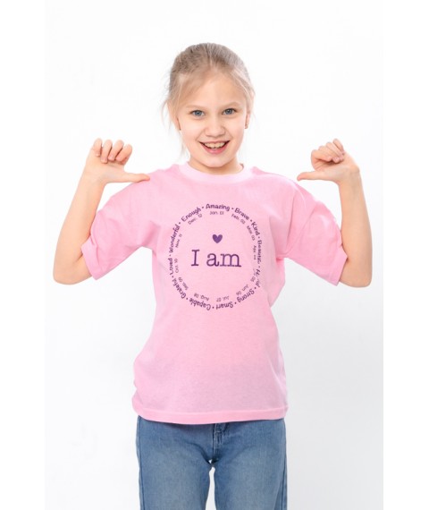 T-shirt for girls Wear Your Own 122 Pink (6414-001-33-5-v7)