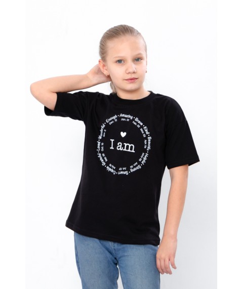 T-shirt for girls Wear Your Own 122 Black (6414-001-33-5-v6)