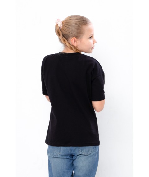 T-shirt for girls Wear Your Own 116 Black (6414-001-33-5-v3)