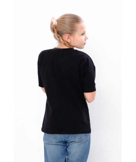 T-shirt for girls Wear Your Own 134 Black (6414-001-33-5-v12)