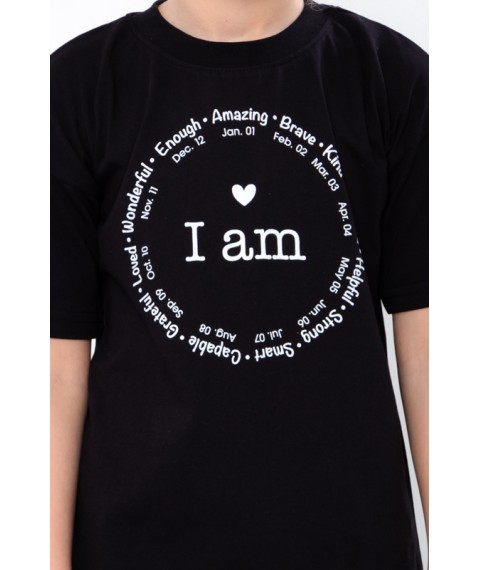 T-shirt for girls Wear Your Own 134 Black (6414-001-33-5-v12)