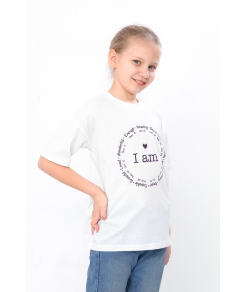 T-shirt for girls Wear Your Own 110 White (6414-001-33-5-v2)