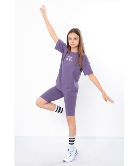 Комплект для дівчинки підлітковий (футболка+велосипедки) Носи Своє 152 Фіолетовий (6420-036-33-1-v10)