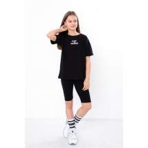 Комплект для дівчинки підлітковий (футболка+велосипедки) Носи Своє 158 Чорний (6420-036-33-1-v6)
