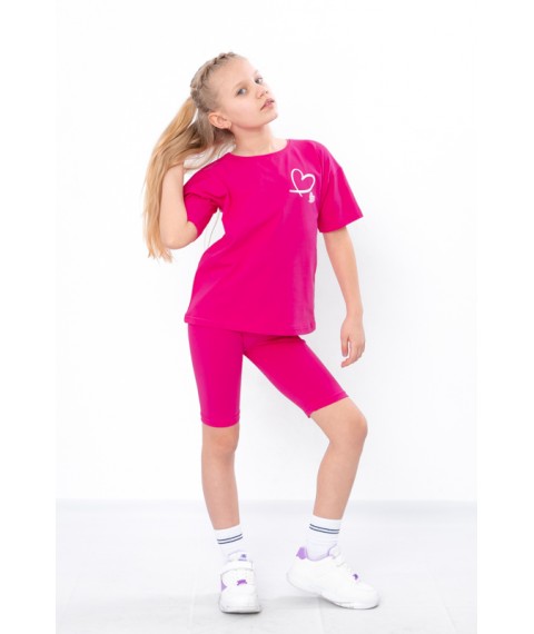 Комплект для дівчинки (футболка+велосипедки) Носи Своє 110 Малиновий (6420-036-33-v6)