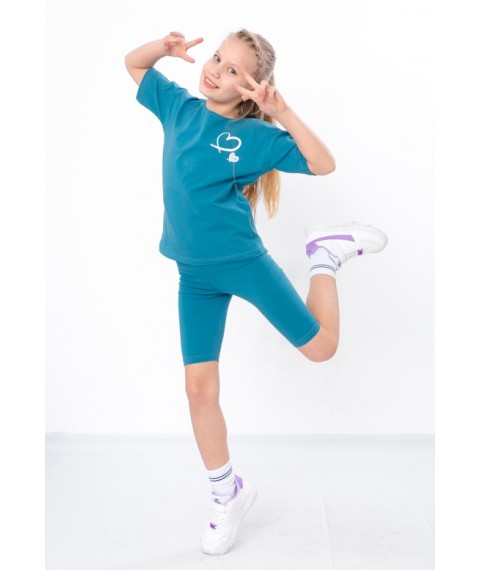 Комплект для дівчинки (футболка+велосипедки) Носи Своє 122 Блакитний (6420-036-33-v2)