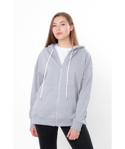 Women's zip-up hoodie (oversize) Wear Your Own L/178 Gray (3357-057-v8)