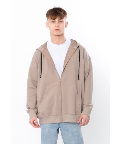 Zip hoodie for men (oversize) Nosy Svoye M/183 Beige (3365-057-v4)