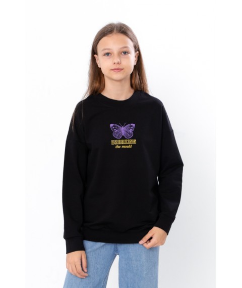 Sweatshirt for girls (teen) Wear Your Own 170 Black (6393-057-33-2-v15)