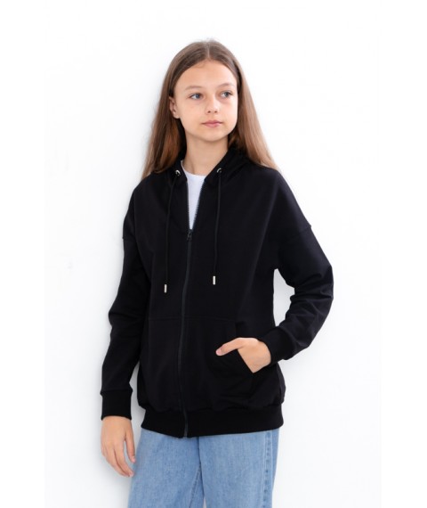 Hoodie for girls (teen) Wear Your Own 152 Black (6395-057-2-v6)
